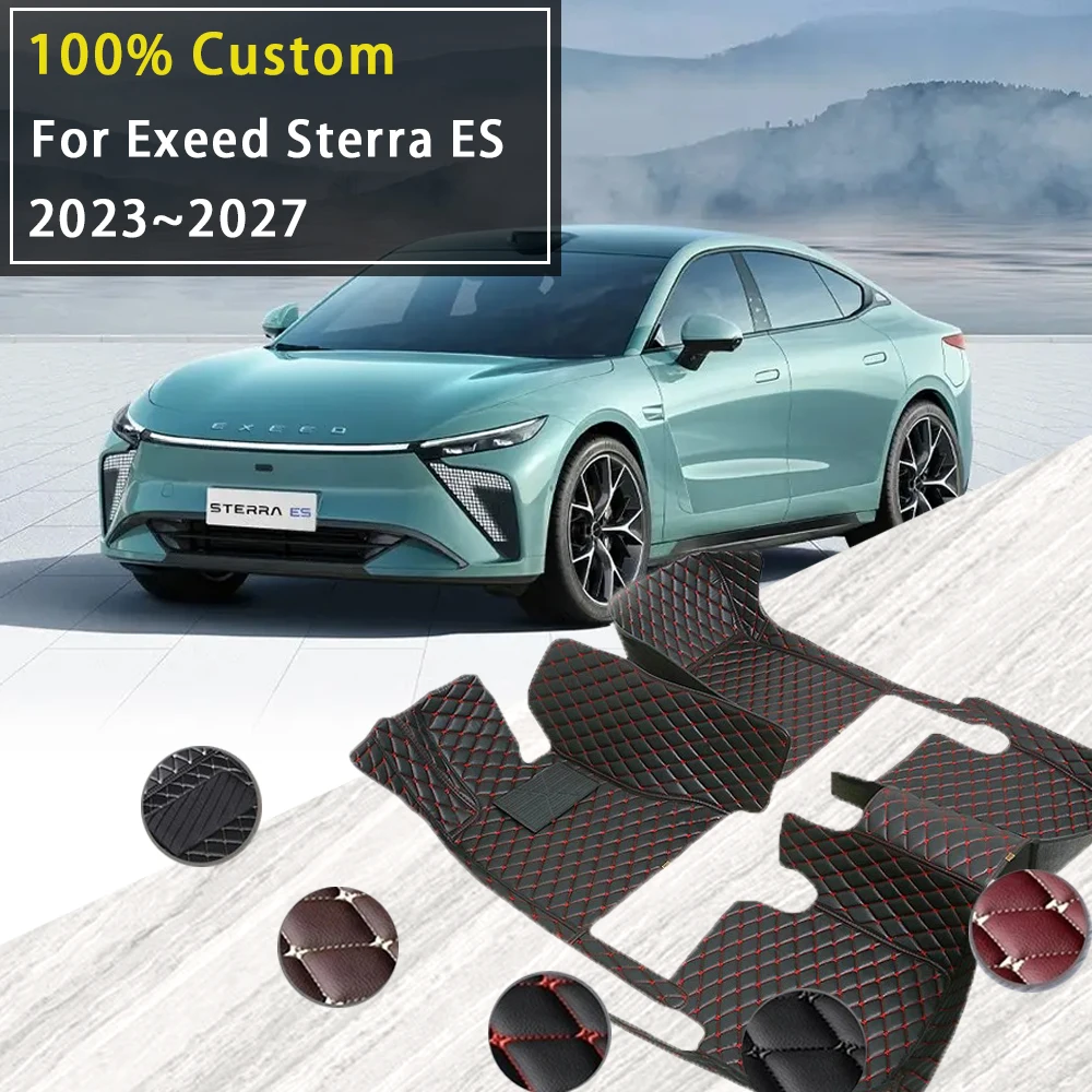 Car Floor Mat For Exeed Sterra ES Exlantix ES E03 2023 2024 2026 2027 Leather Rug Carpet Full Set Auto Interior Part Accessories