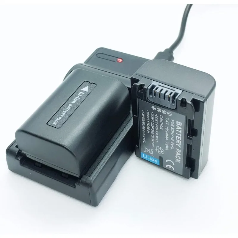 Battery 2 Pack and USB Rapid Travel Charger for Sony HDR-CX150 HDR-CX155 HDR-CX160 High Definition Handycam Camcorder