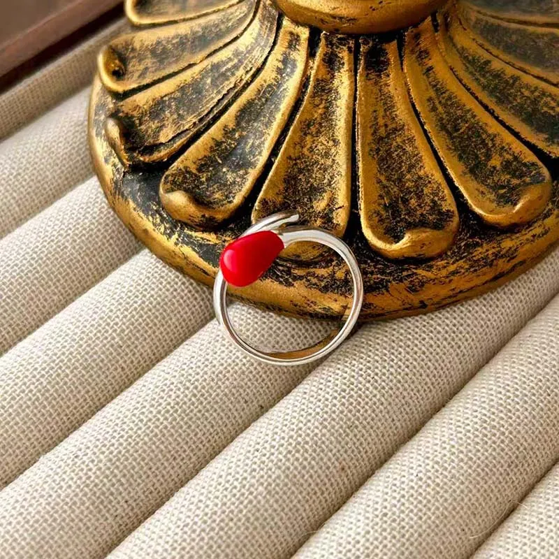 Foxanry Silver Color Handmade Open Ring For Women Couple Minimalist Creative Design Classic Unique Fashion Birthday Jewelry Gift - view 4
