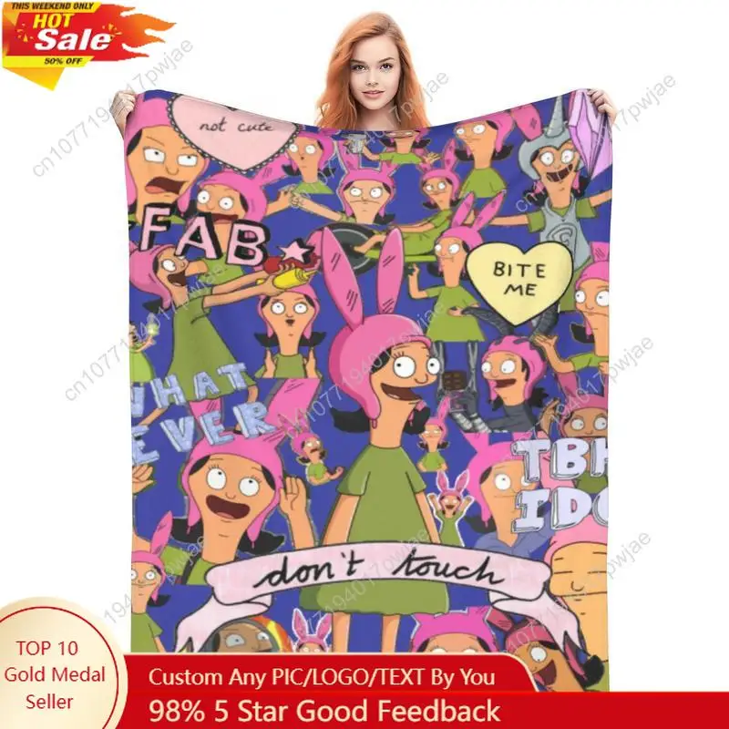 

Bob's Burgers Louise Bed Blanket Super Soft Fleece Throw Blanket Lightweight Warm Cozy Cartoon Blankets Gifts Custom blankets