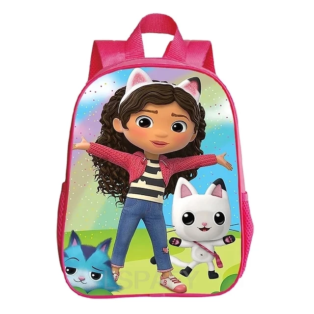 Cartoon Gabby\'s Dollhous Backpack Girls Boys Schoolbag 3D Print Gabby Cats Children Backpacks Pink Bookbag Kids Kawaii Knapsack