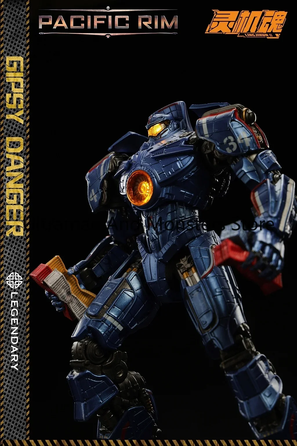 In Stock LING JIHUN Original Pacific Rim Gipsy Danger 8-inch 20CM LED Light Emitting Action Figures Toy Gift Collection