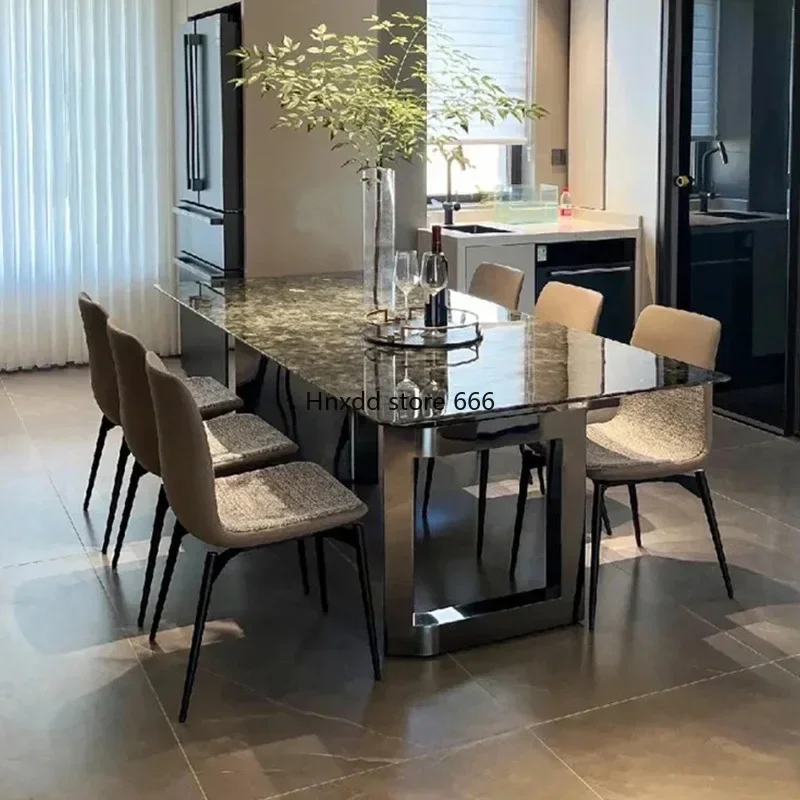 Super crystal stone dining table and chair combination light luxury living room small apartment creative table