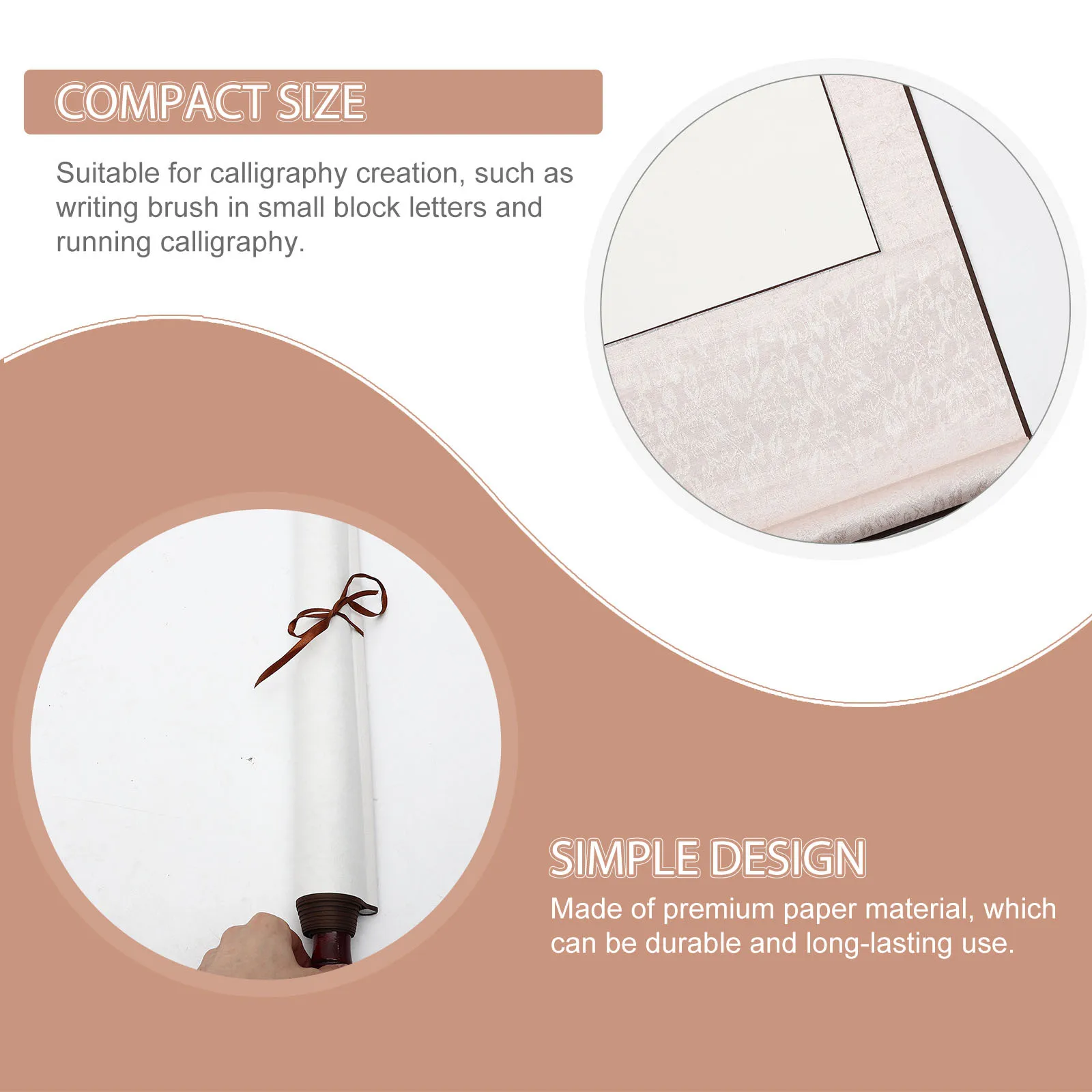 

2pcs Blank Hanging Scroll Paper Portable Calligraphy Practice Sheet For Home Office Decoration Drawing Supply Art Wall Scroll