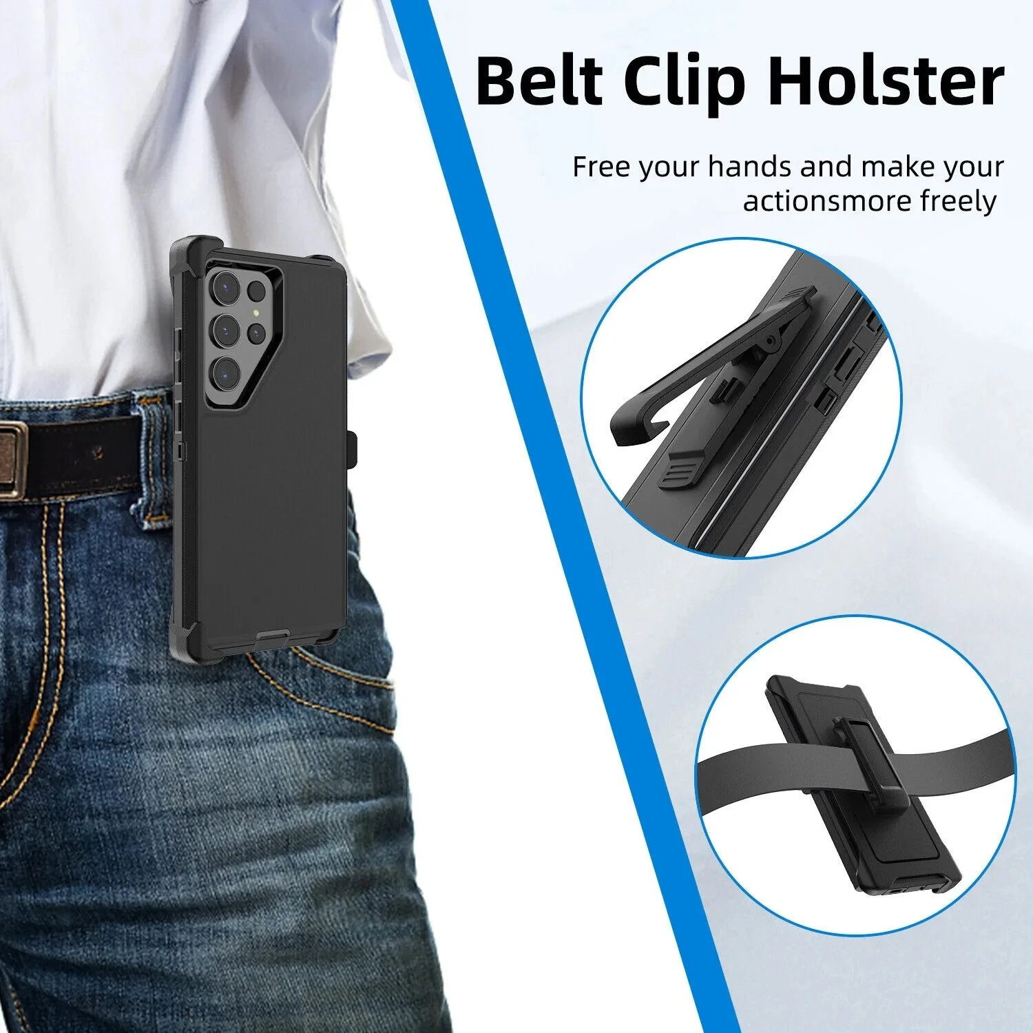 3 في 1 لسامسونج غالاكسي S24 S23 S22 S21 S20 الترا S10 زائد ملاحظة 20 10 9 8 الثقيلة للصدمات درع + حزام كليب جراب هاتف #4