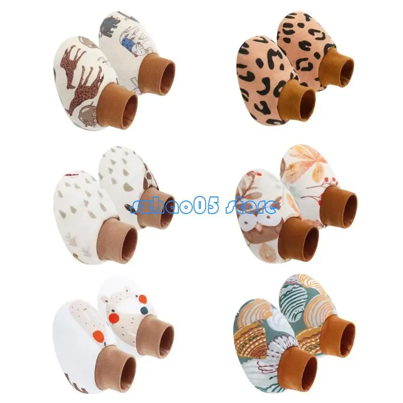 

85LE 6 Pair Unisex Baby Socks Cotton Soft Fabric Indoor Shoes Set Elastic Edges Lovely Pattern Designing for Daily Home