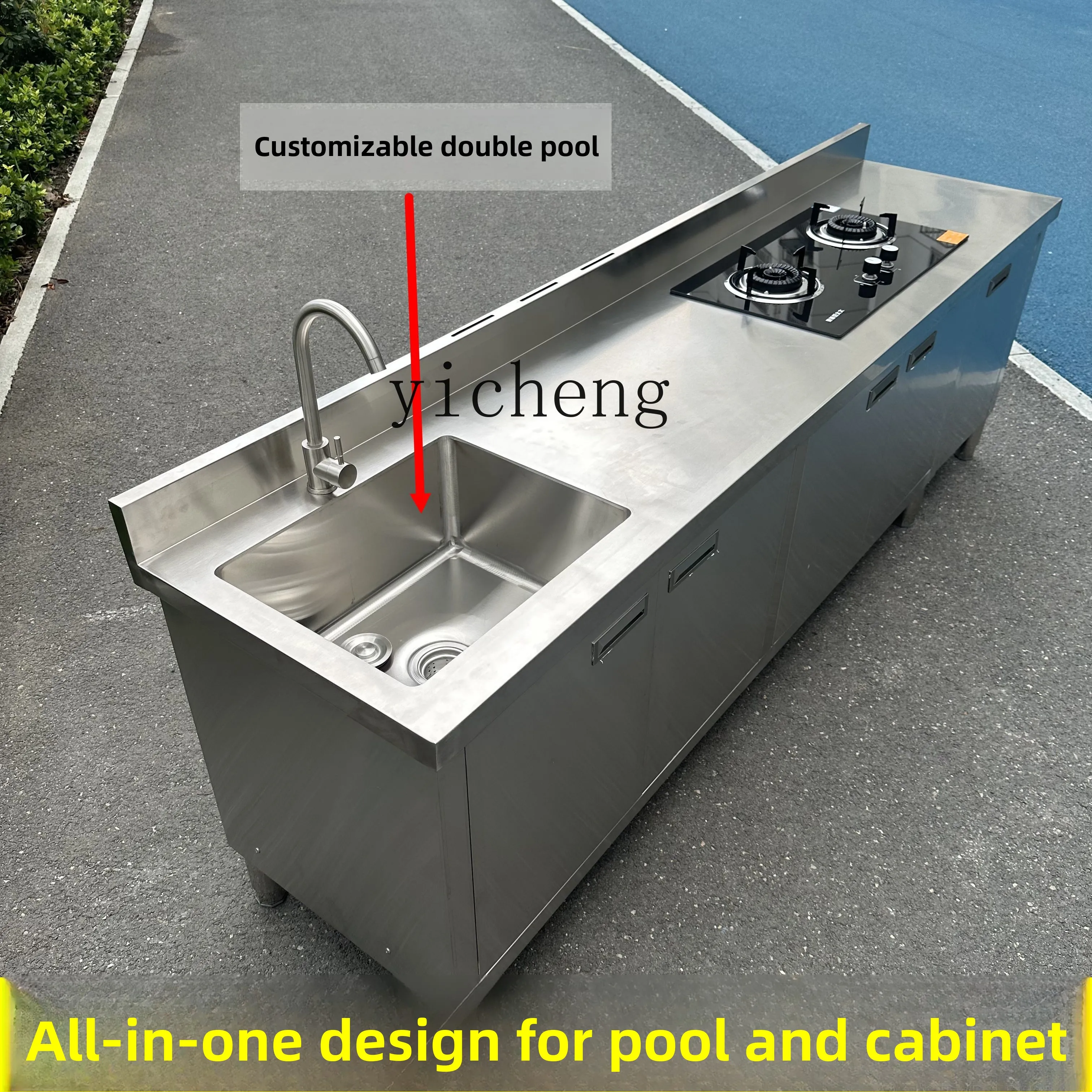 

LX stainless white steel kitchen cabinet simple stove integrated storage cupboard