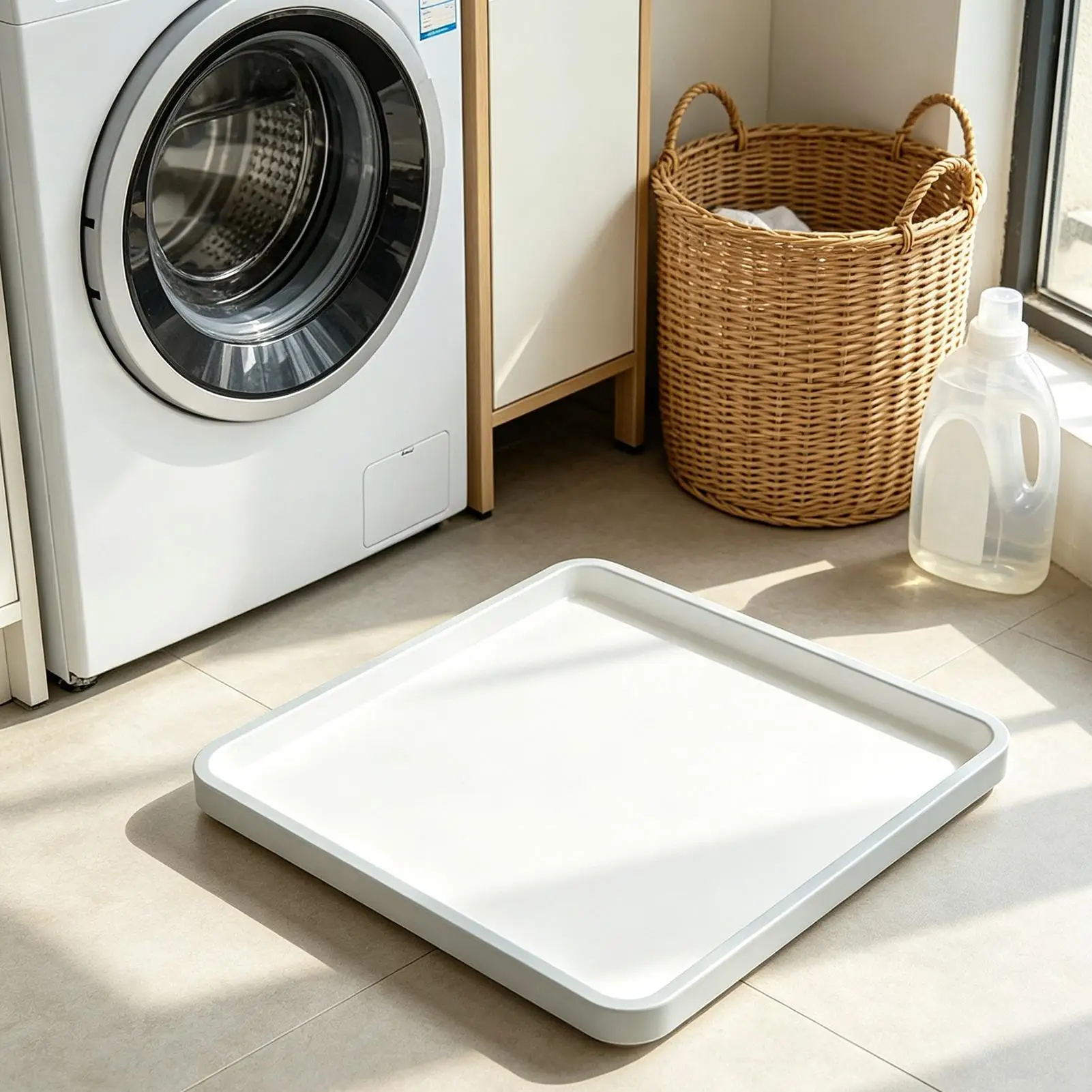 Washer Drain Pan Washer Water Drip Catcher Guide Tray Laundry Machine Draining Pan for Apartment Dormitory Home Laundry Shower