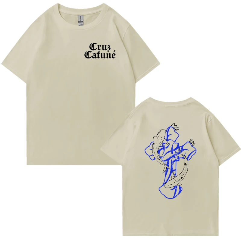 Hot Rappeur Cruz Cafuné Impression Graphics Crew Neck Oversized T-shirt Summer short sleeve t-shirts 100% Cotton Men Women Tops