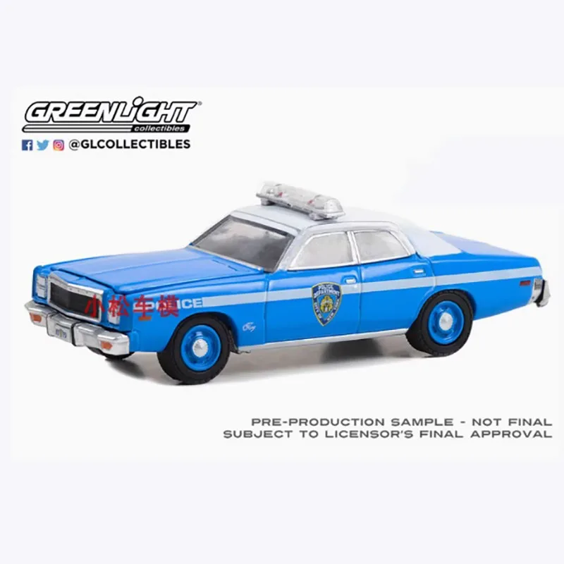 GreenLight 1:64 Scale 1977 PLYMOUTH FURY Police Alloy Model Car Classic Adult Souvenir Gift Static Display