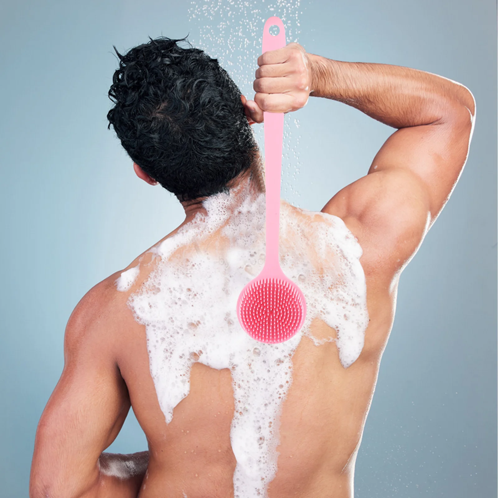 

Long Handle Bath Scrubber Pp Handle Pbt Bristle Body Massage Brush For Shower Exfoliating Back Cleaning Bathing Accessories