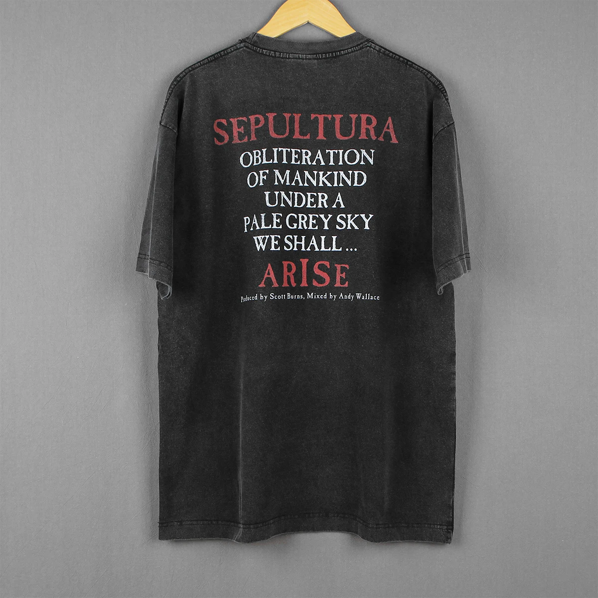 Sepultura T-Shirt Arise Destruction Kreator Thrash Death Metal Long Sleeves Washed Cotton Men\'s Clothing Short Sleeve Tee Shirt