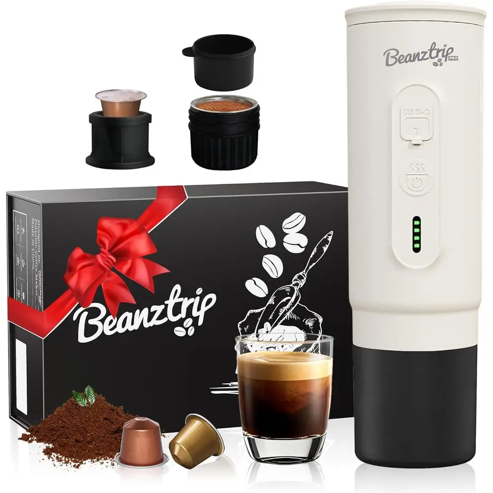 

Portable Electric Espresso Maker, Christmas Gift Coffee Machine Compatible with NS Capsule Original Pods & Ground Coffee, Mini T