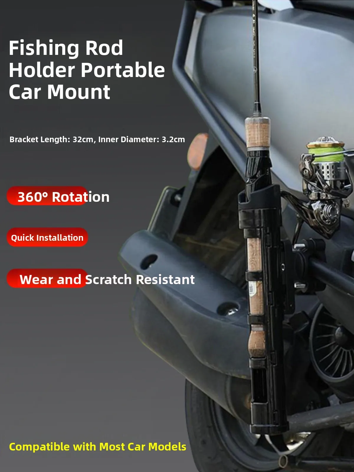motorcycle fishing rod holder Bike Mount Fishing Rod Holder main image 1