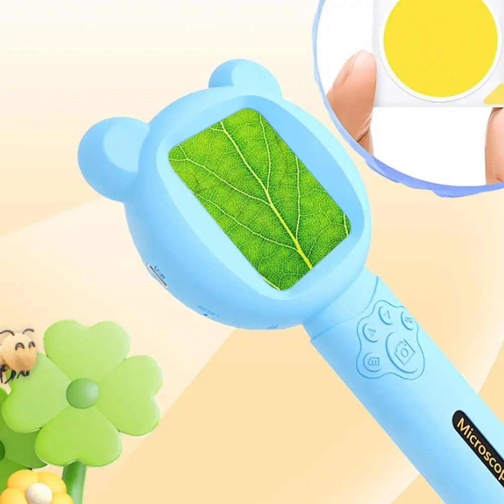 Kids Portable Handheld Magnifying Digital Microscope for Children Educational Science Toys Christmas Birthday Gifts