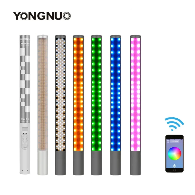 YONGNUO YN360 II RGB Colorful Handheld Ice Stick LED Video Light App Adjust 3200K-5500K RGB Color Lamp Lighting