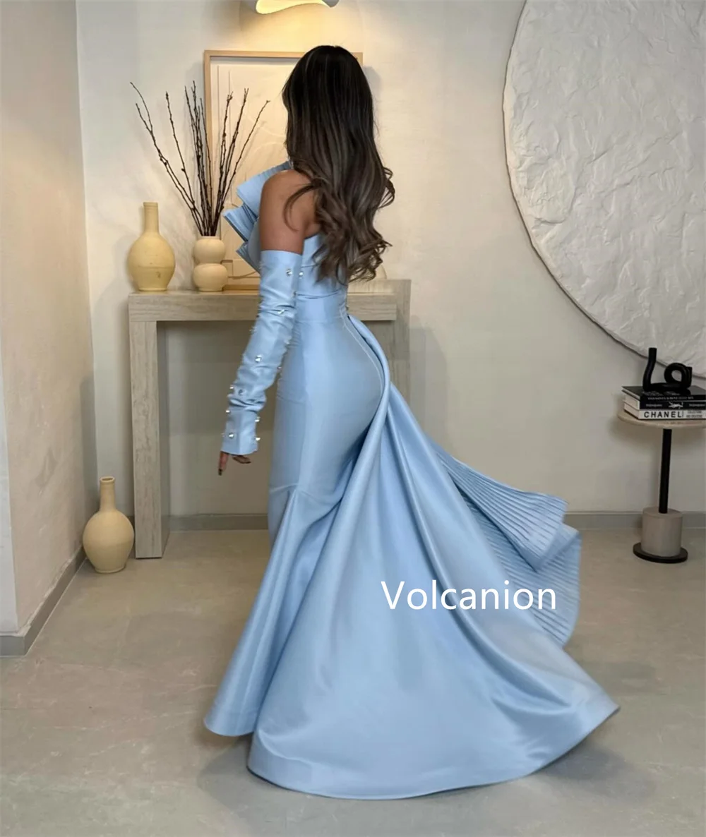 Gaun Midi Satu Bahu Putri Duyung Berpayet Charmeuse Kustom Acara Formal Fashion Indah Yang Dipesan Lebih Dahulu