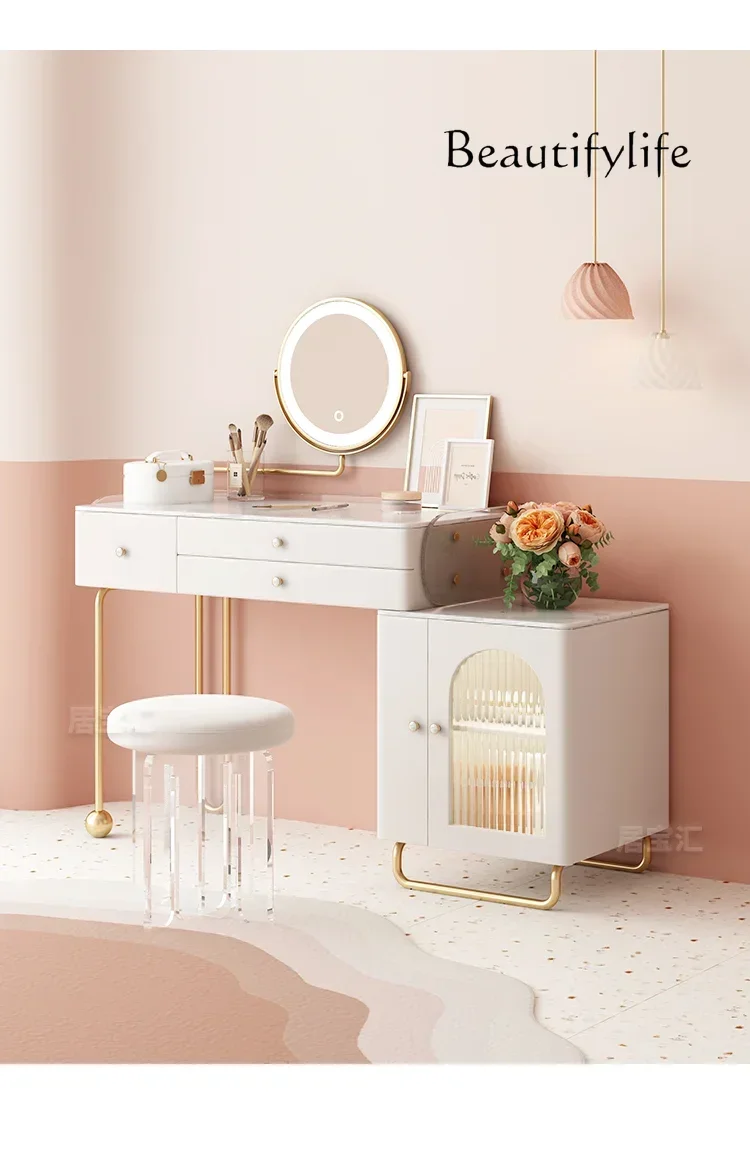X Acrylic Makeup Stool Transparent Nordic Girl Round Low Stool Soft Leather Home Bedroom Make-up Chair