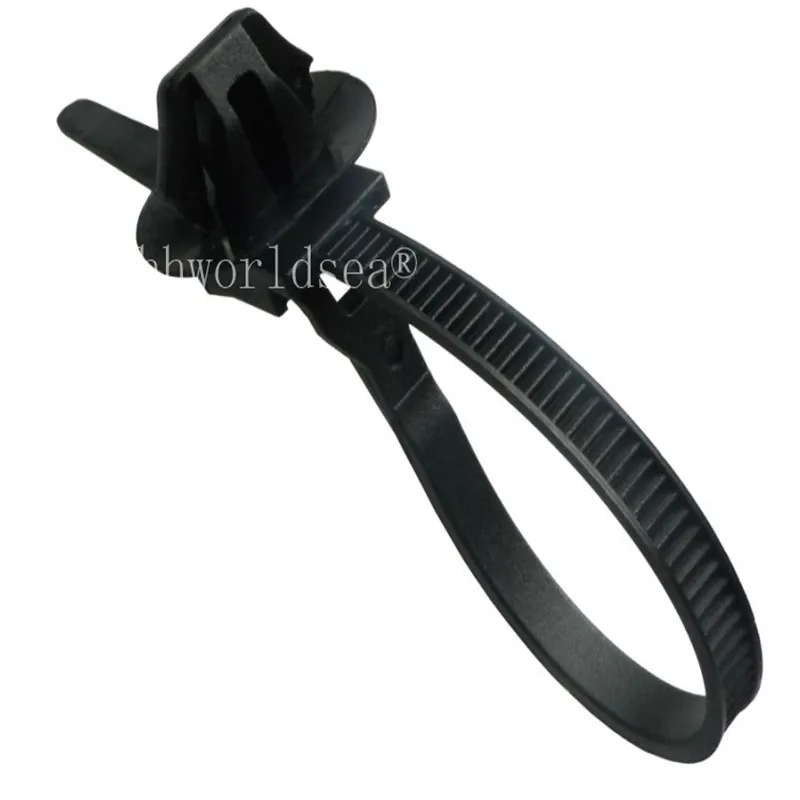 100PCS Releasable Cable Strap Total Length: 150 mm Width: 4.7 mm Elastic Strap Auto Plastic Clip Lock plastic Fastener Clip