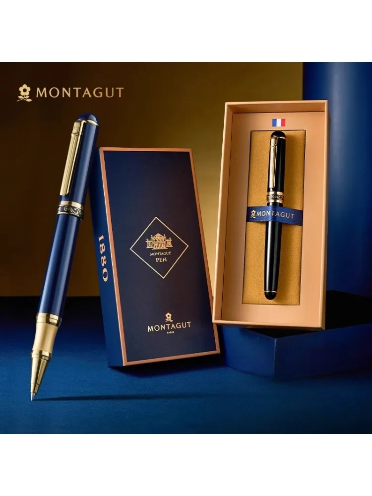 Pióro Montagut Signature dla dorosłych, biznesowe, ekskluzywne, do biura, unisex, metalowe, wytrzymałe, pióro do podpisu, pióro Orb, ekskluzywne pudełko prezentowe. — zdjęcie produktu 6
