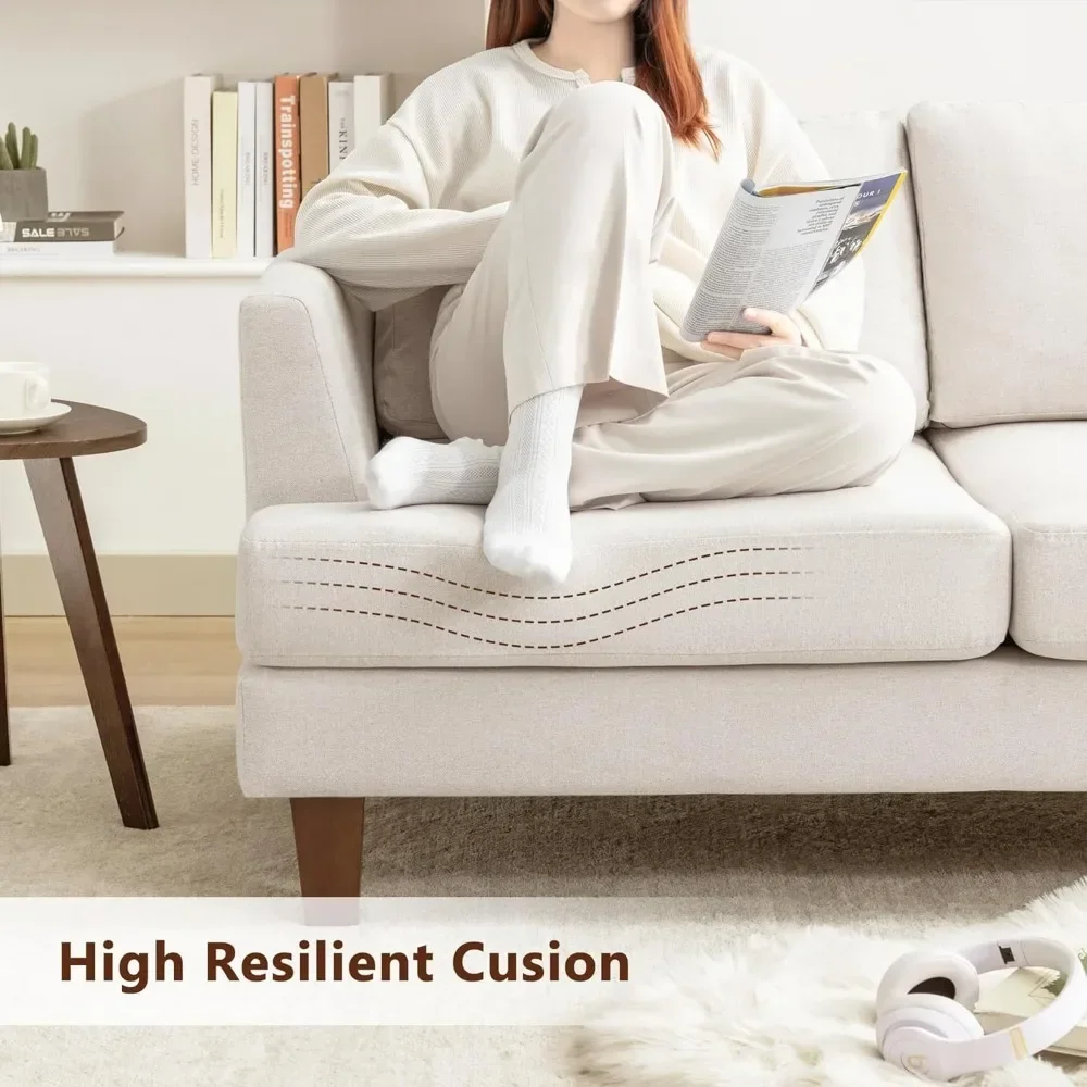 Fotografia 5: Sofá confortável da sala de estar com braços, sofá acolchoado moderno e minimalista de 89 polegadas