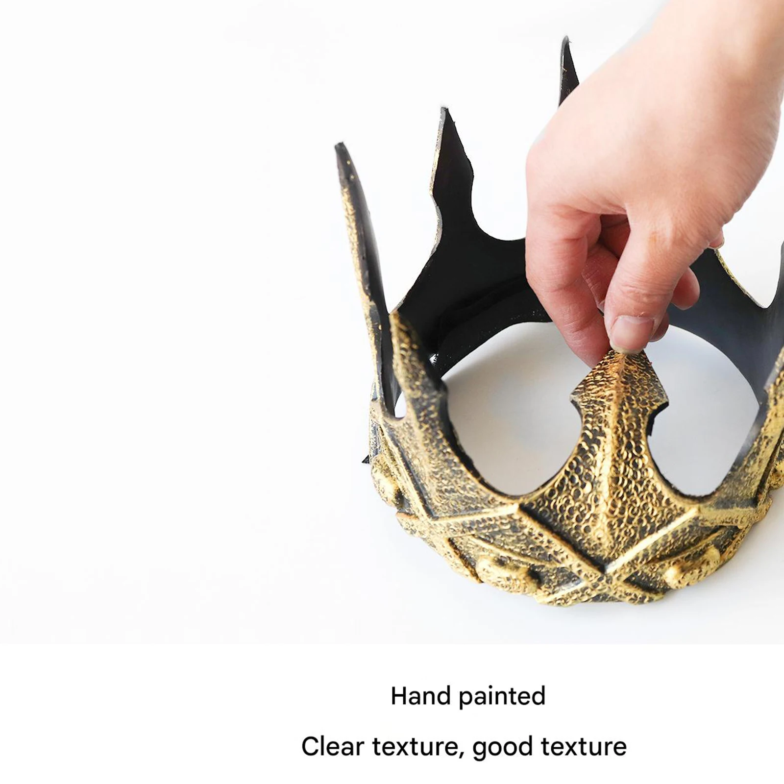 Męska Korona Królewska, Regulowana Korona Królewska Średniowieczny Kostium Króla Rekwizyty Balowe Halloween Cosplay Akcesoria