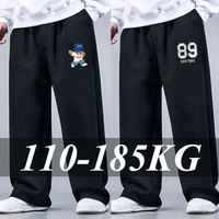 Plus Size Men Sports Pants 5XL 6XL 7XL Men's Cotton Trousers Joggers Sportswear Black Solid Ice Silk Baggy Sweatpants Male Pants