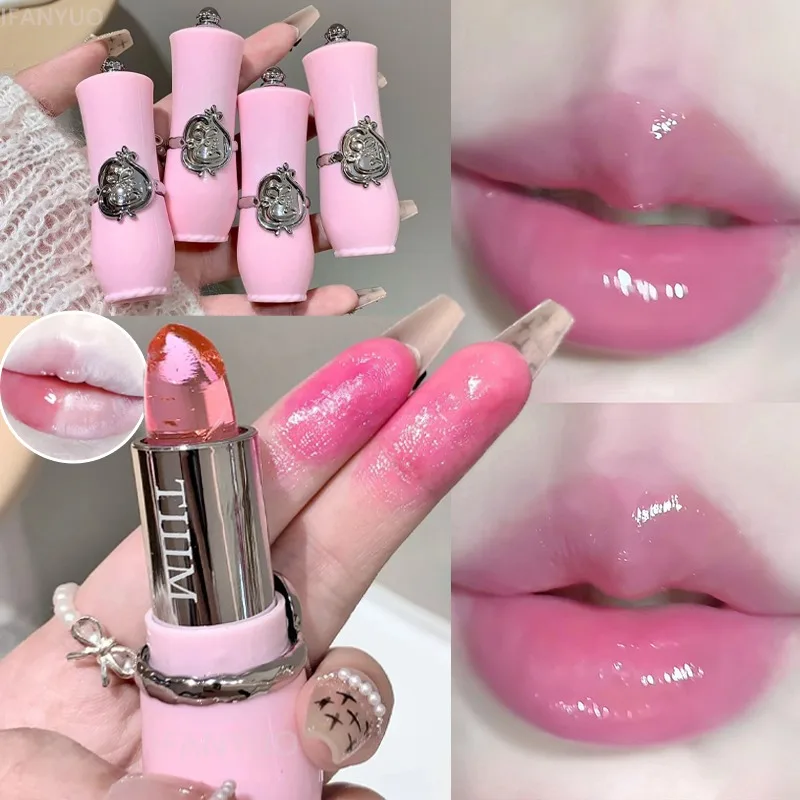 Lápiz Labial de Gel que Cambia de Color con la Temperatura, Humectante de Larga Duración, Bálsamo Labial Nutritivo, Brillo Labial Mágico que Cambia de Color