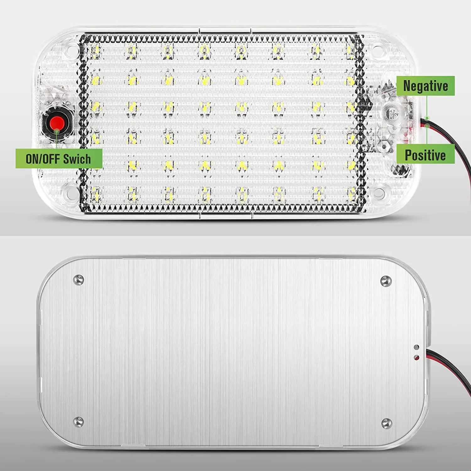 Stable-Car Interior Lighting LED Car Interior Lighting 48Leds 12V - 85V White Lamp With ON / OFF Switch For Car Campers
