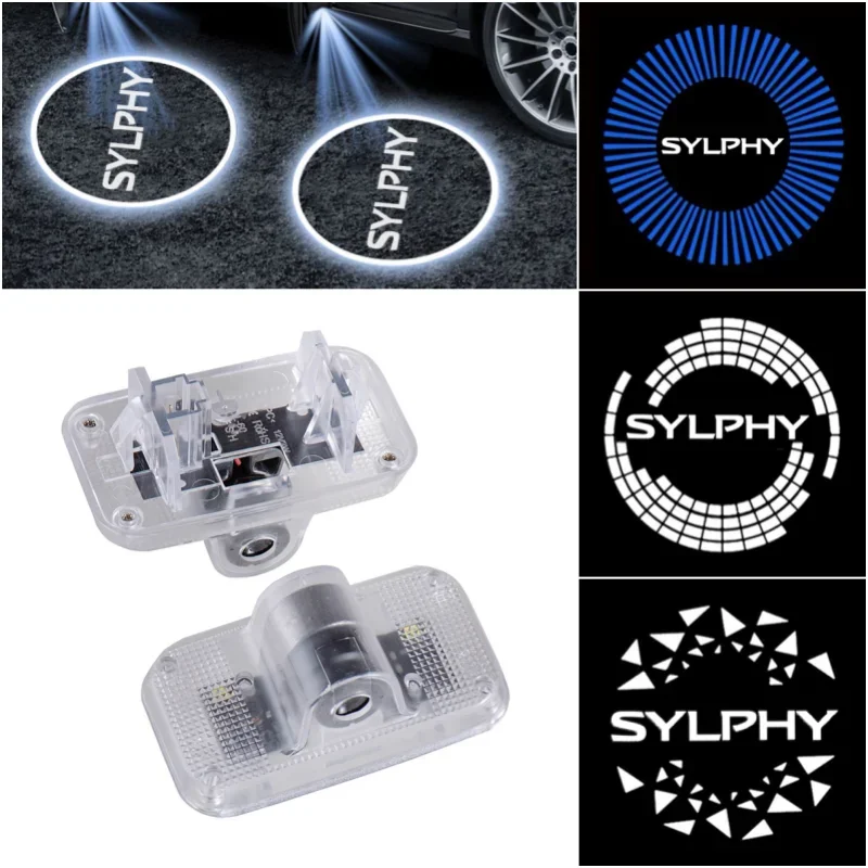

2 шт. для Nissan SYLPHY Badge 2006-2009 светодиодные лампы для дверей автомобиля с логотипом, узор, лазерный свет, лампы для проектора, аксессуары