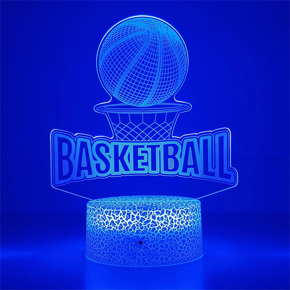 Basketball Sport 3D LED Neon Lava Lamps RGB Battery Night Light Colorful Gift For Kid Child Bedroom Table Desk Decor Lamp