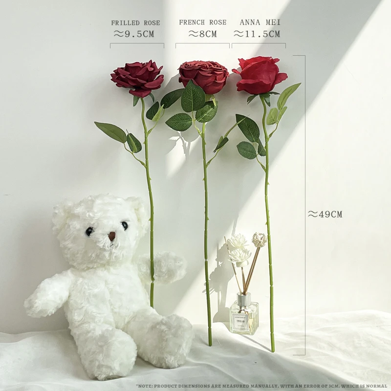 11 قطعة رومانسية الورود الاصطناعية الزهور فرع واحد النمط الفرنسي غرفة المعيشة ديكور الزفاف الديكور صور الدعائم ترتيب #4