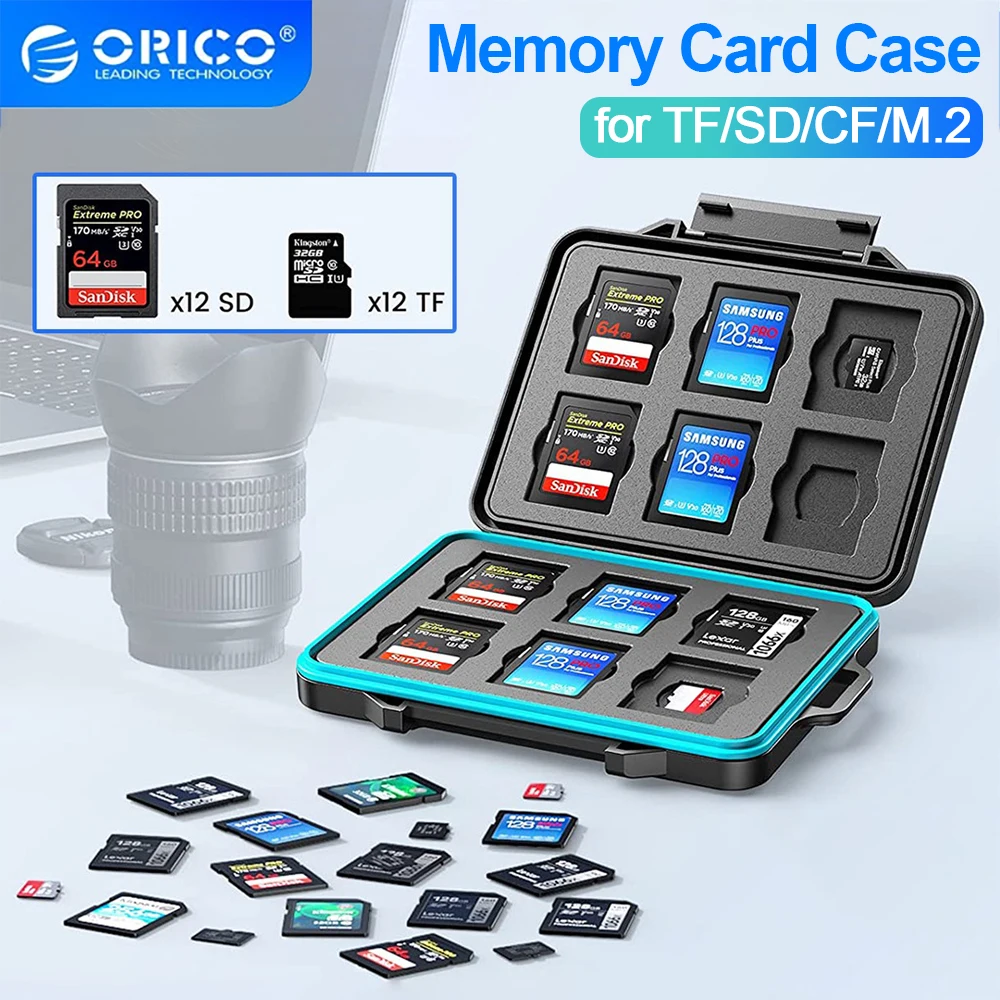 ORICO Thin Micro SD Card Holder SD Card Holder Waterproof Memory Card Storage Box For Micro SD TF Card SSD Camera Accessories