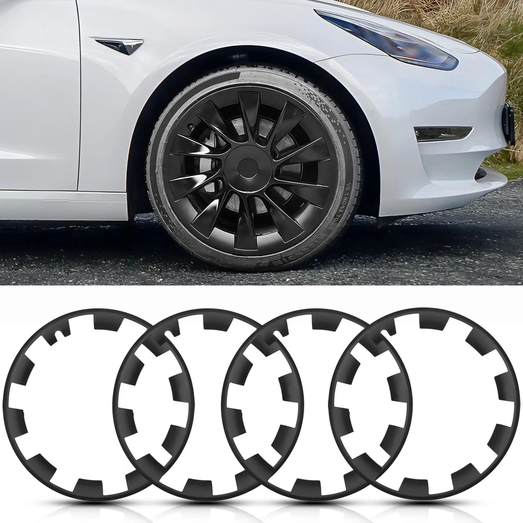 20 Inch Rim Protector Compatible with Tesla Model Y,Tesla Wheel Protector Made of ABS+PC Material,Durable and Wear-Resistant