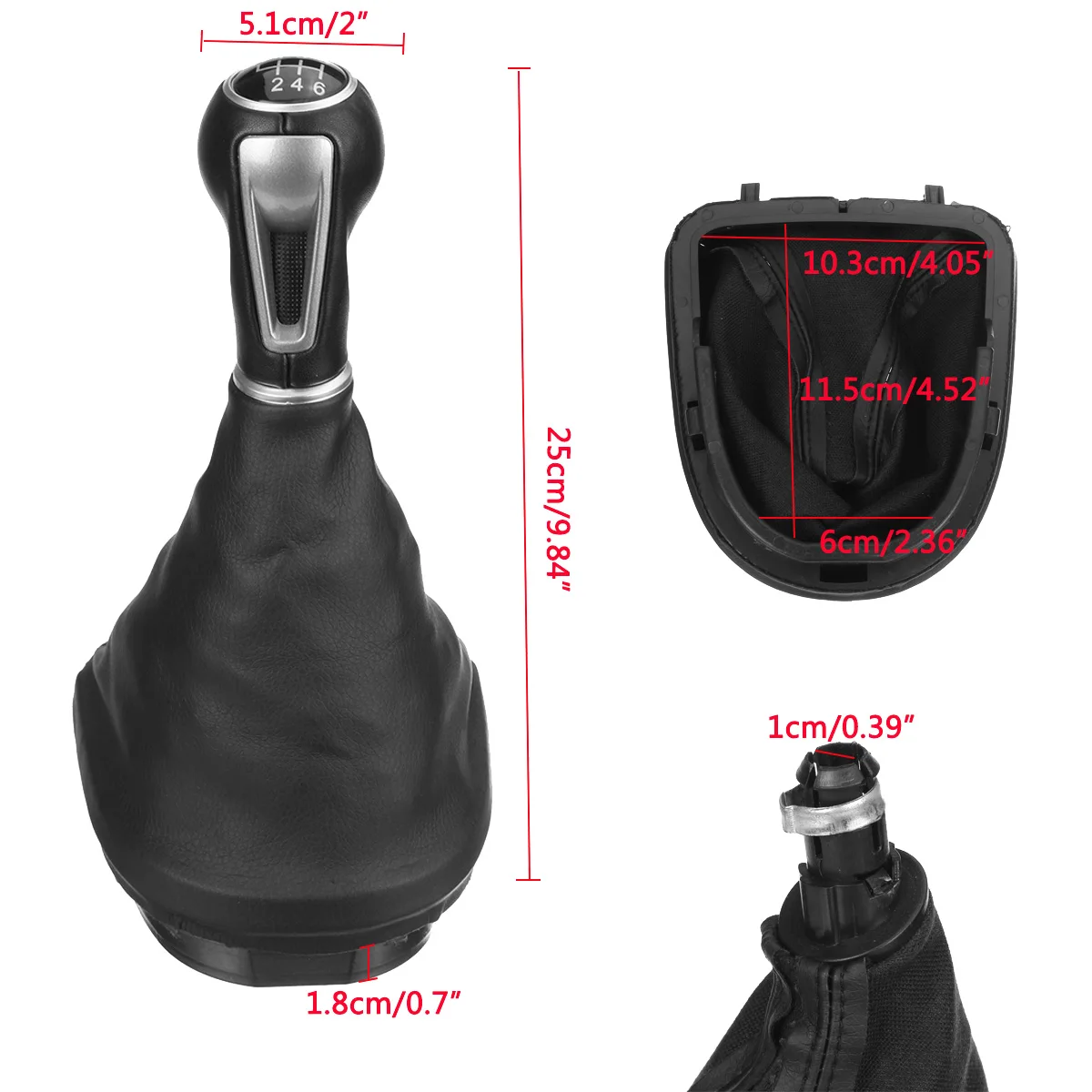 إطار مقبض تغيير التروس من جلد السيارة ، صندوق غبار رافعة ، غطاء لمقعد ليون الثاني ، توليدو الثالث ، ألتيا إكس إل ، 6 سرعات