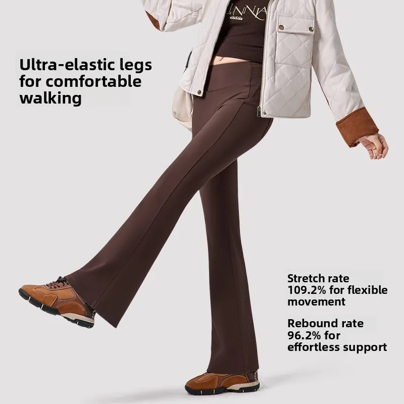 ハイウエストフレアヨガパンツ女性の痩身高弾性ロングパンツヒップリフティングランニングパンツナイロンスパンデックスブレンド