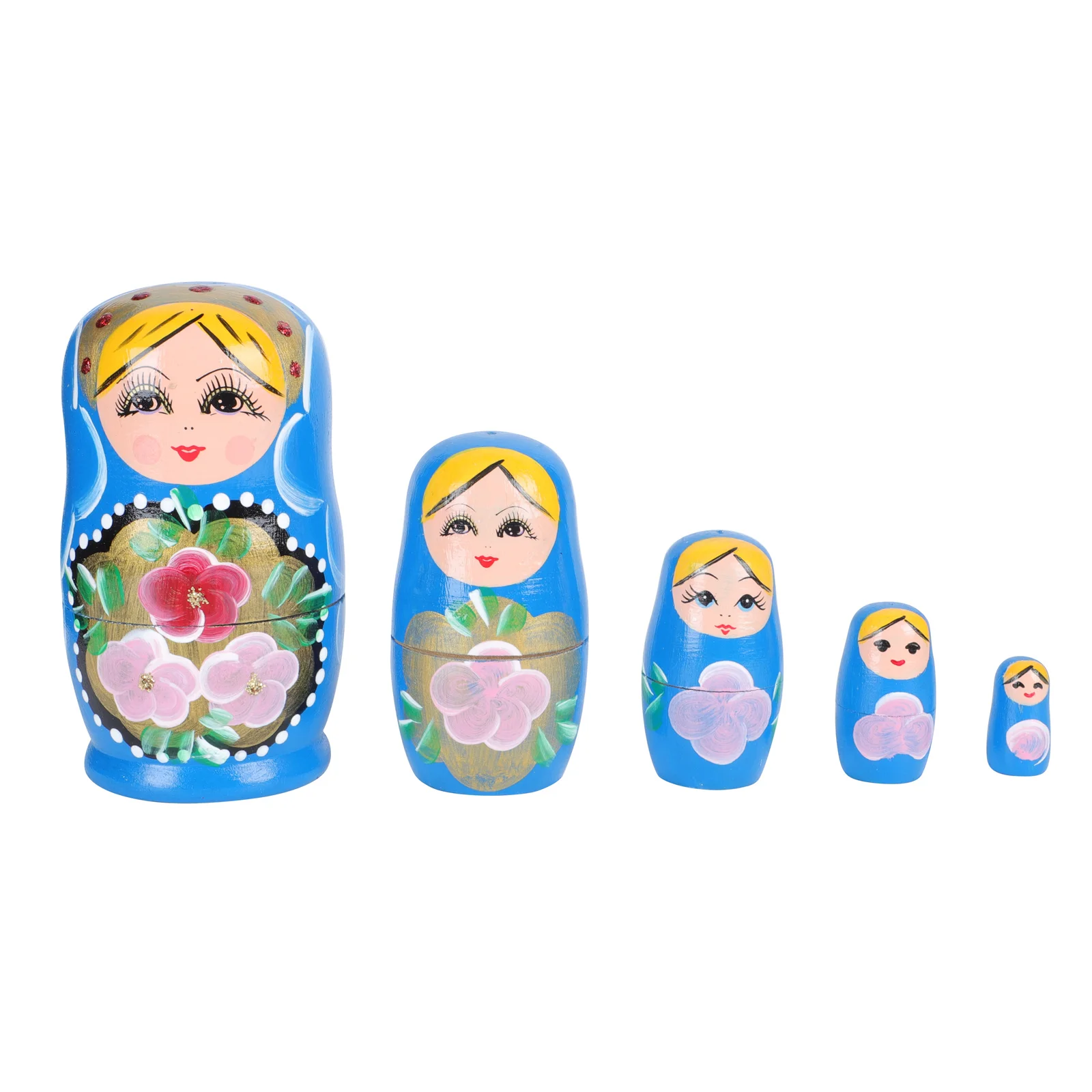 

5 Pcs Craft Ornaments Handicraft Matryoshka Painted Russian Stacking Toy Traditional Nesting