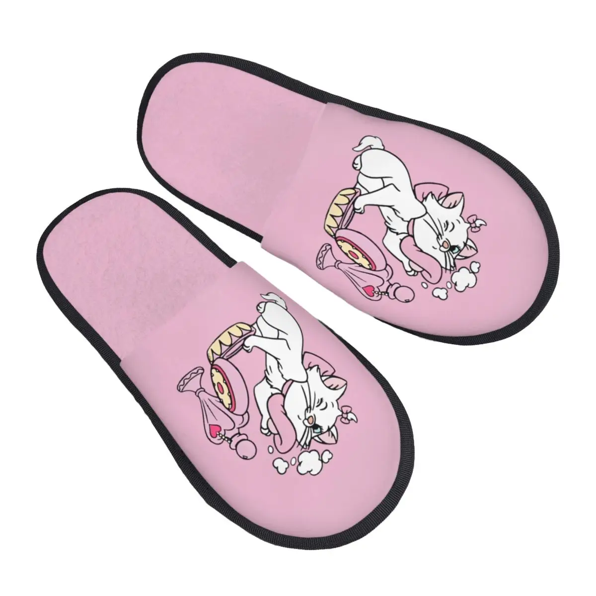 

Мягкие тапочки Marie Cat на заказ с эффектом памяти, женская обувь для спа-дома с анимацией кота