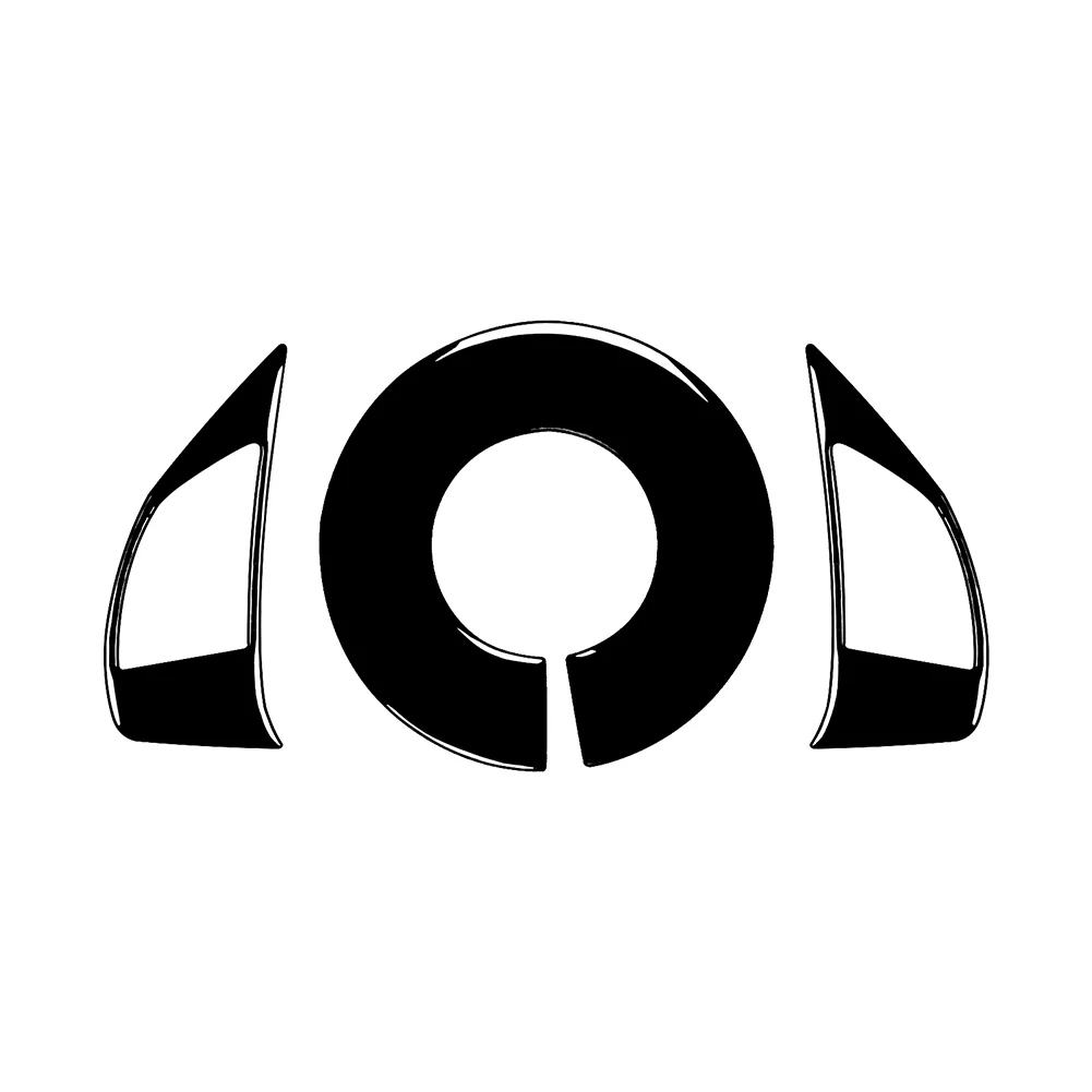ABS Steering Wheel Decorative Sticker Panel for Fiat 500 Models 2008 through 2023 and 595 Years 2012 to 2015 Package of 3