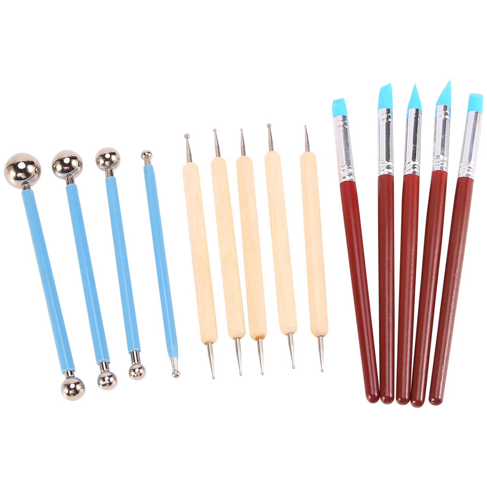 【CYBER MONDAY】14PCS Polymer Pottery Clay Sculpting Modelling Sit Ball Stylus Nail Art Dotting Tools Rubber Tipped Ceramic Carvin