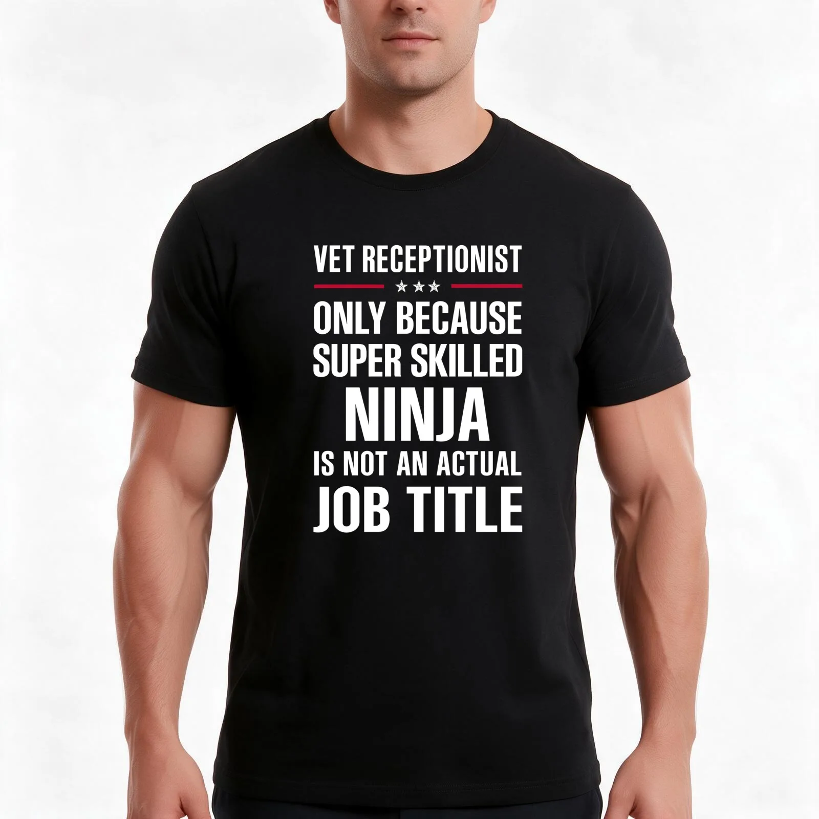 Veterinary Receptionist T-Shirt, Summer Casual Cotton Tee, Oversized Streetwear Tops, Vintage Graphic Print, Unisex Men Women