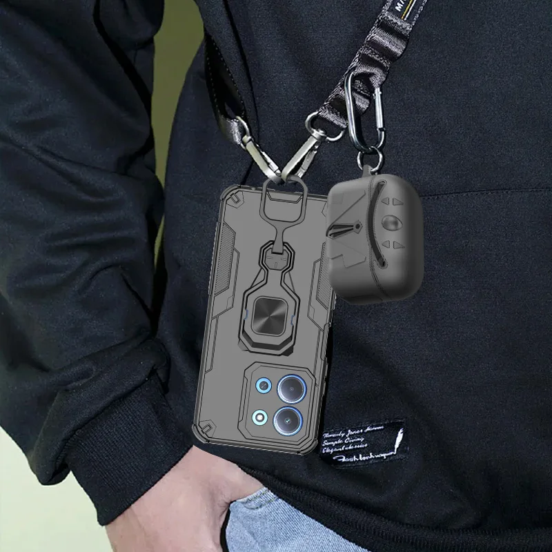 Etui z podpórką do Xiaomi Poco C85 4G, osłona obiektywu, pierścień podtrzymujący, magnetyczny uchwyt, obudowa, fundas, coque