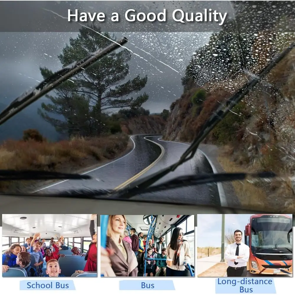 2 قطعة 26 "الشديدة التحمل الزجاج الأمامي السرج جبل ممسحة شفرة استبدال للمنزل الترفيهي مركبة RV والحافلة مع 1 قطعة سيارة #4