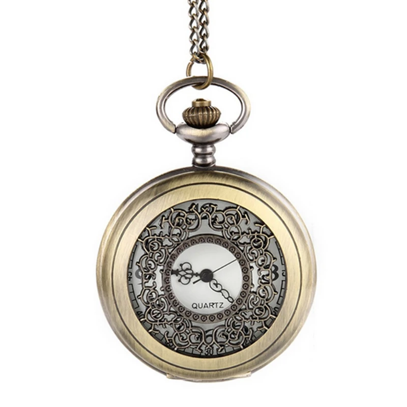 *New Fashion Vintage Multiple Floral Hollowed Out Designs Quartz Pocket Watch With Chain Metal Carving Pendant Birthday Gifts