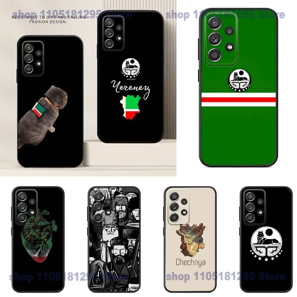 

Chechen National Flag Phone Case For Samsung S24,21,22,23,30,Ultra,20,Plus,Note,10,9,Black soft silicone case
