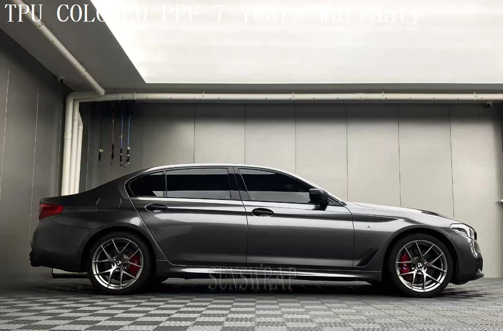 Self-Healing TPU PPF Liquid Metallic Gun Gray Wrap - Wet Apply for Auto Aircraft Boat | 7-Year Warranty Paint Protection 5x52ft