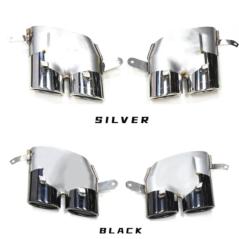 

hhm1 Пара 4-выходная черная автомобильная выхлопная труба из нержавеющей стали для Audi A6 A7 S Line Up S6 S7 насадка глушителя выхлопная труба Sys 2016-2018