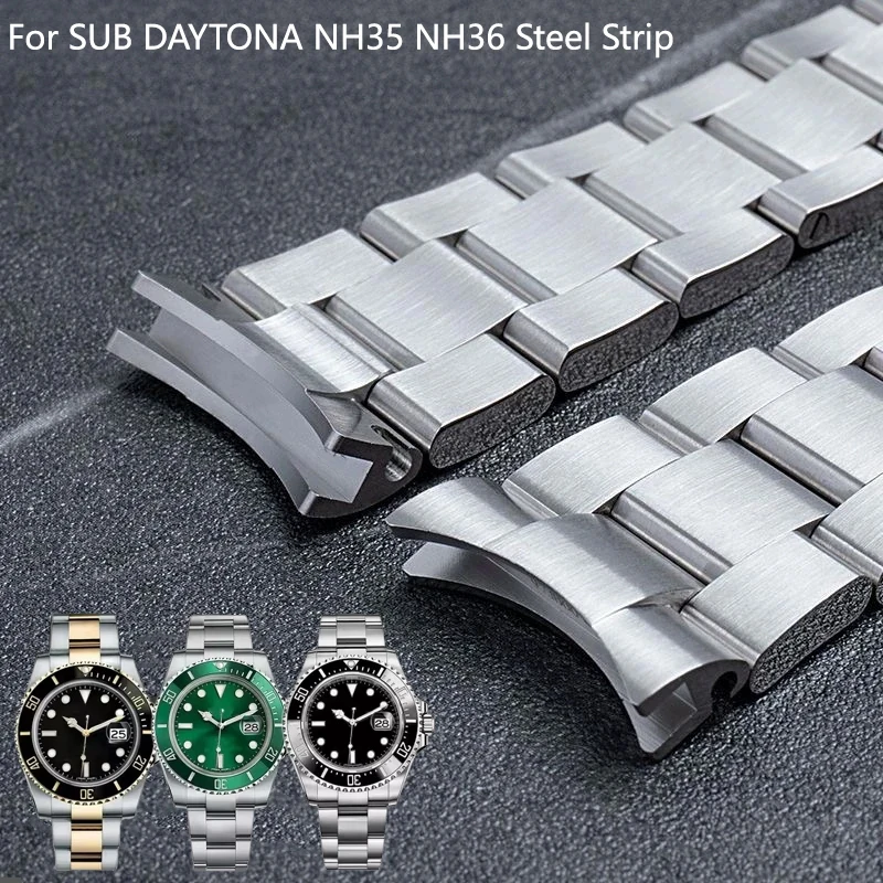 

20mm 21mm 904L Watchbands For SUB DAYTONA NH35 NH36 Men Glide Lock Clasp Watch Strap Solid Stainless Steel Watch Bracelet