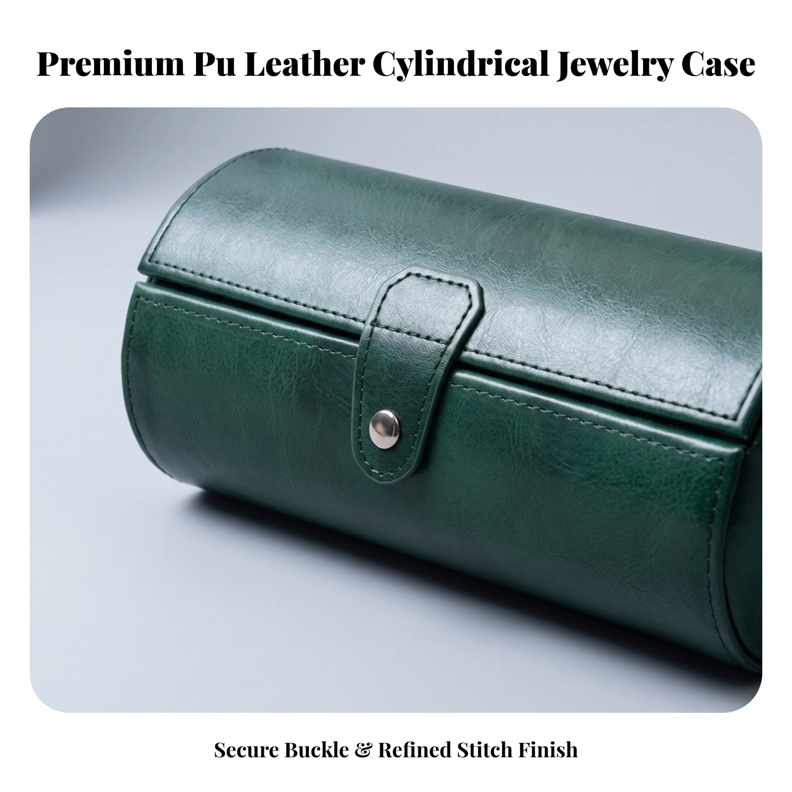 Bracelet Storage Box Compact Bracelet Roll with Snap Closure Jewelry Roll Hard-Shell Organizer Secure for Travelers, Dresser