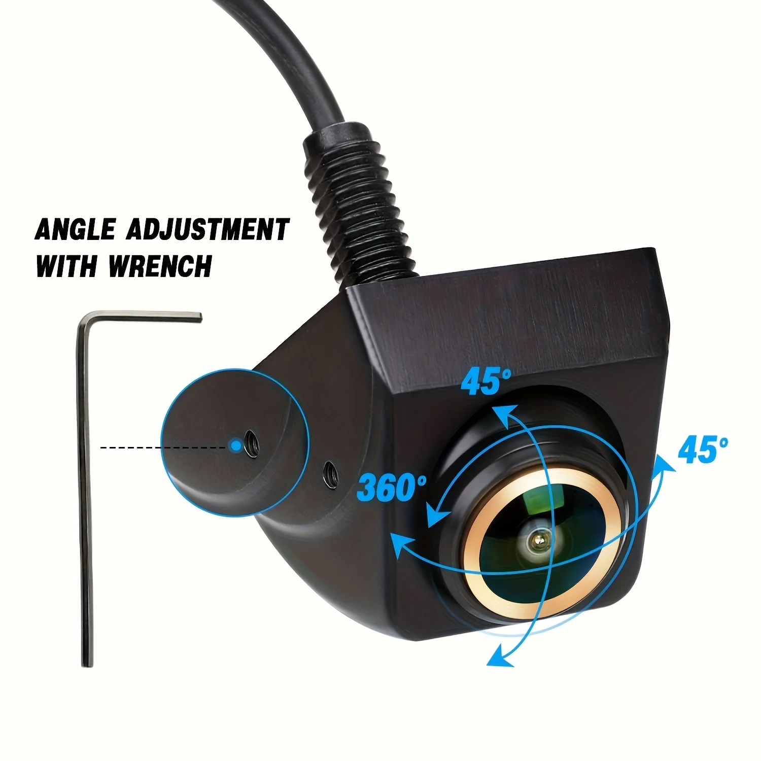 1pc Universal HD Fisheye Front/Side/Rearview Camera, 1080P Video Resolution for Pickup Truck SUV Car Safe Reverse Parking
